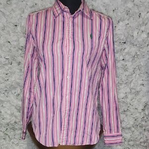 Ralph Lauren Striped Pink and Blue Women's Shirt